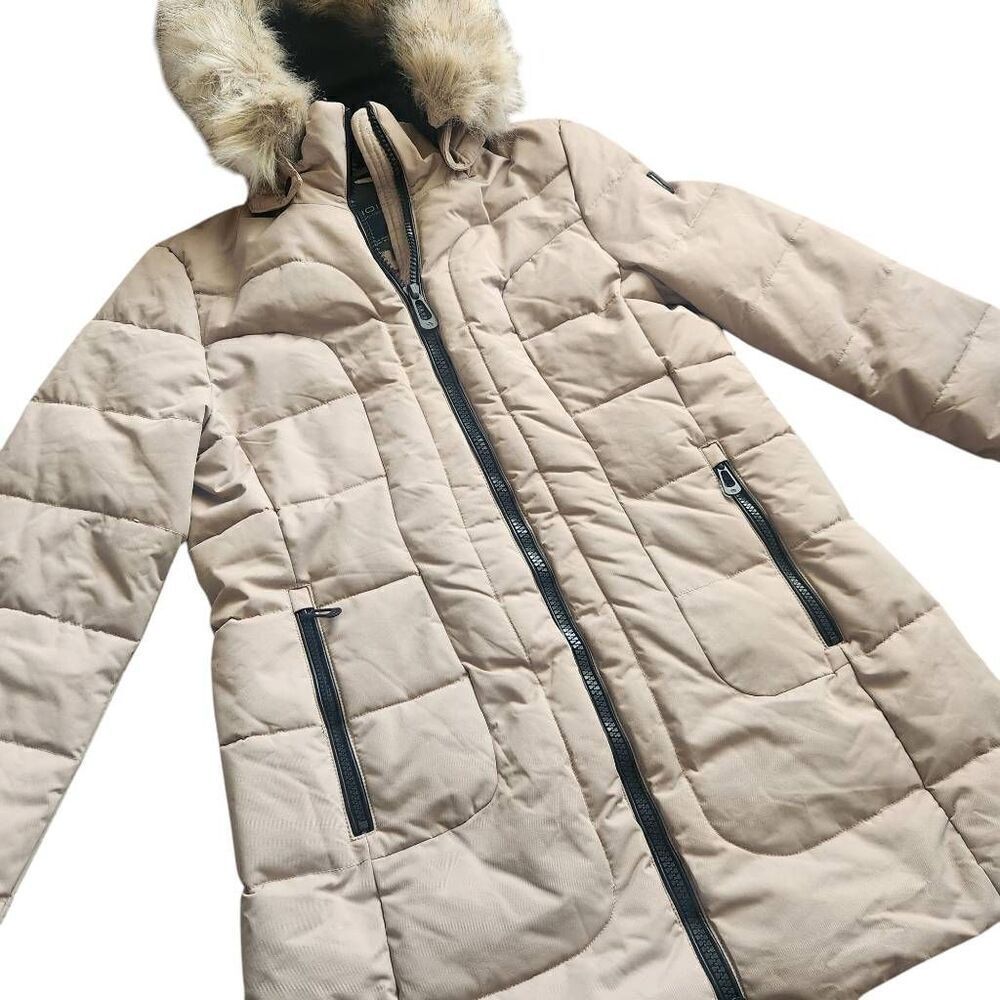 Noize Coat Puffer Womens Large Puffer Faux Fur Hooded Parka Outerwear Waterproof